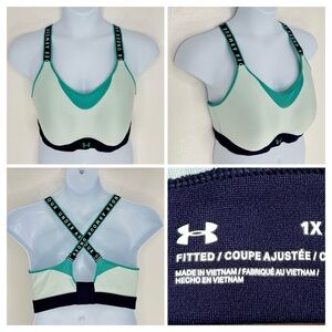 Under Armour UA Infinity High Blocked Sports Bra Size 1X High Impact Running Gym